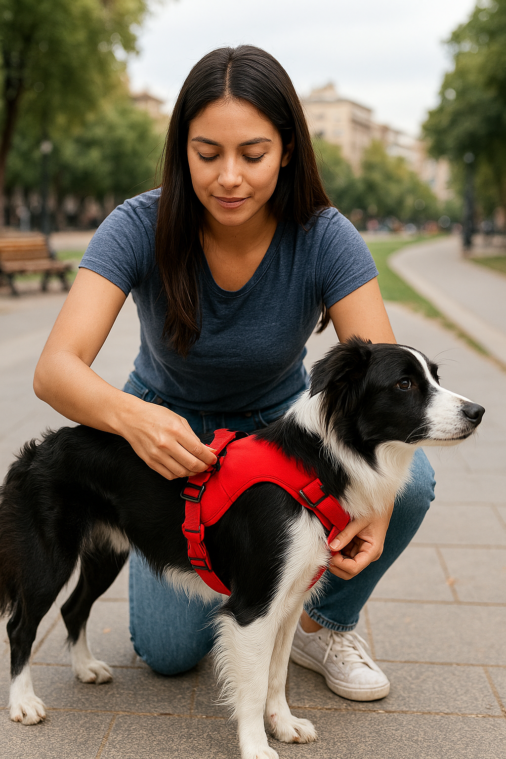 Arnés RedPaw® Con Correa Retráctil Rojo – Tallas M y L