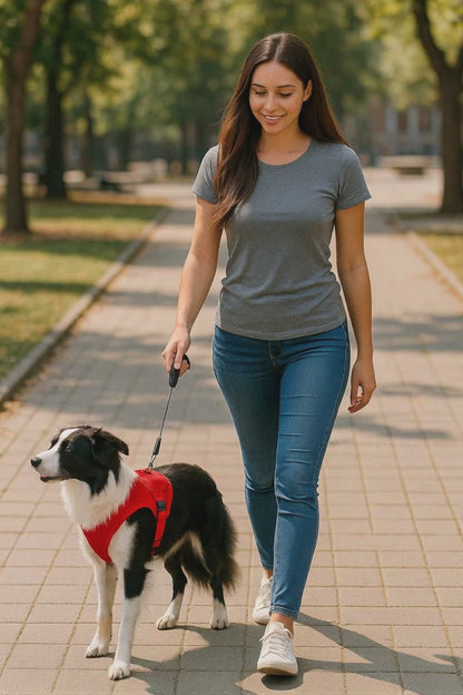 Arnés RedPaw® Con Correa Retráctil Rojo – Tallas M y L